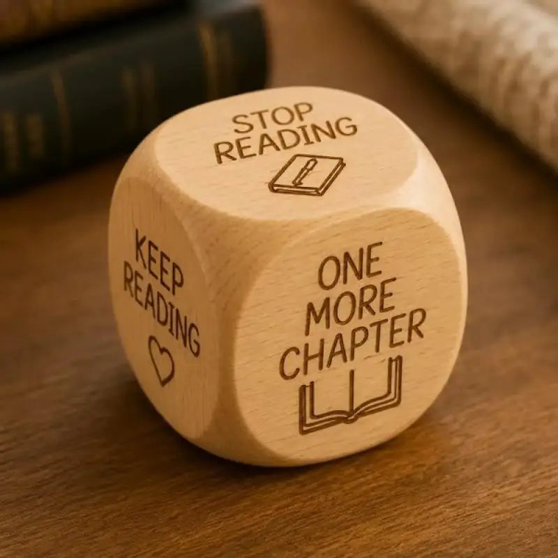 Handmade Wooden Decision Dice Dual Purpose For Quilting Sewing & Book Reading Lover Engraved Choice Cube Funny Desk Decor Gift Qme StyleG