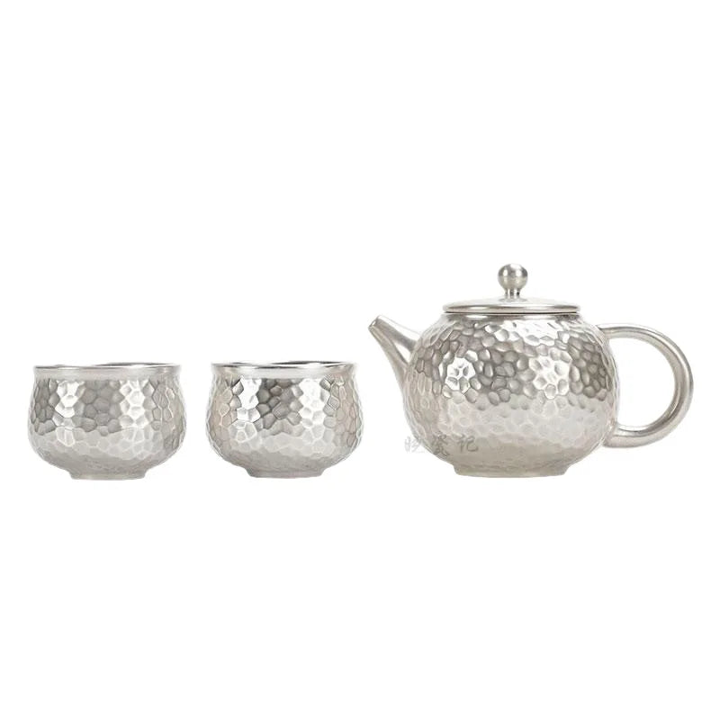 Silver-plated Tea Brewing Teapot Light Luxury Teacup Ceramic Qme