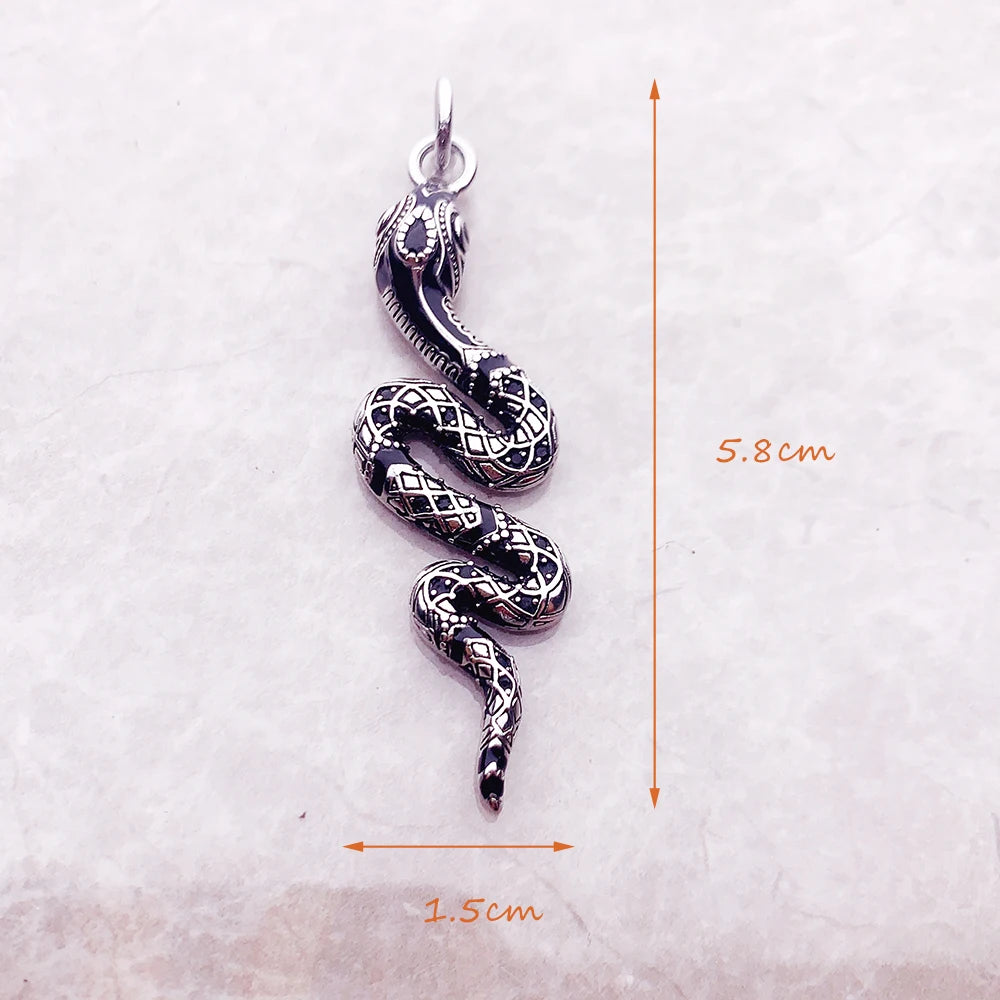 Pendant Black Snake Brand Fashion 925 Sterling Silver Jewelry Europe Vintage Accessories Gift For Woman Men Girls Qme