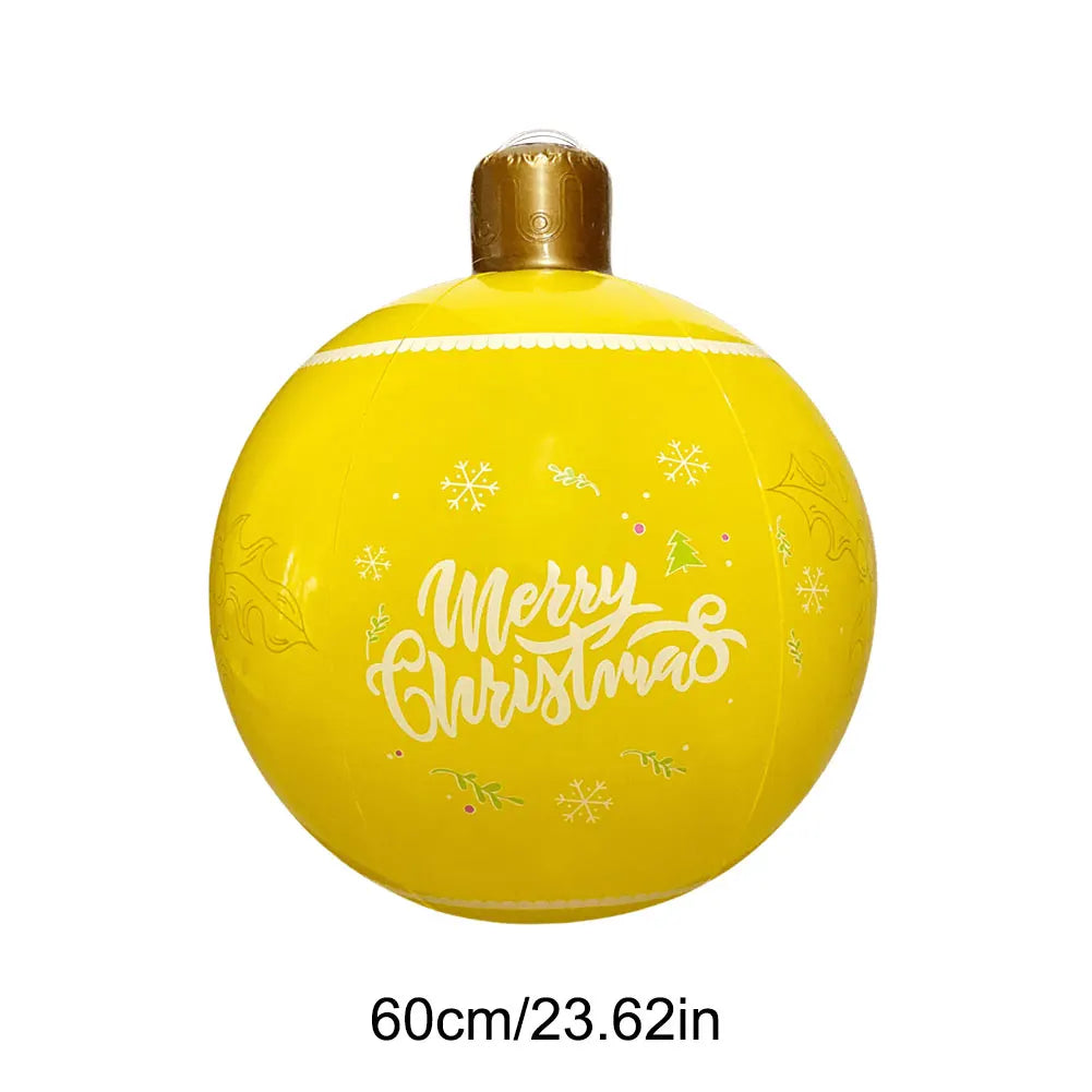 24 Inch Giant Inflatable Christmas Ball Outdoor Christmas Decorations New Years Christmas Ornaments Christmas Decorations Ball Qme Yellow 24 Inch