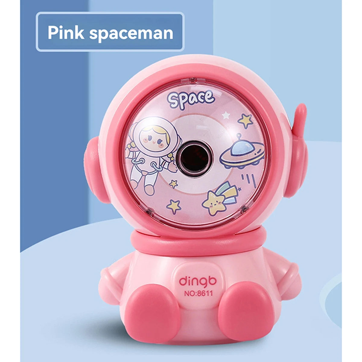 1pc Astronaut Cartoon Pencil Sharpener Students Pencil SharpenerHand Crank Manual Sharpener Cartoon Pencil Cutter For School Qme pink