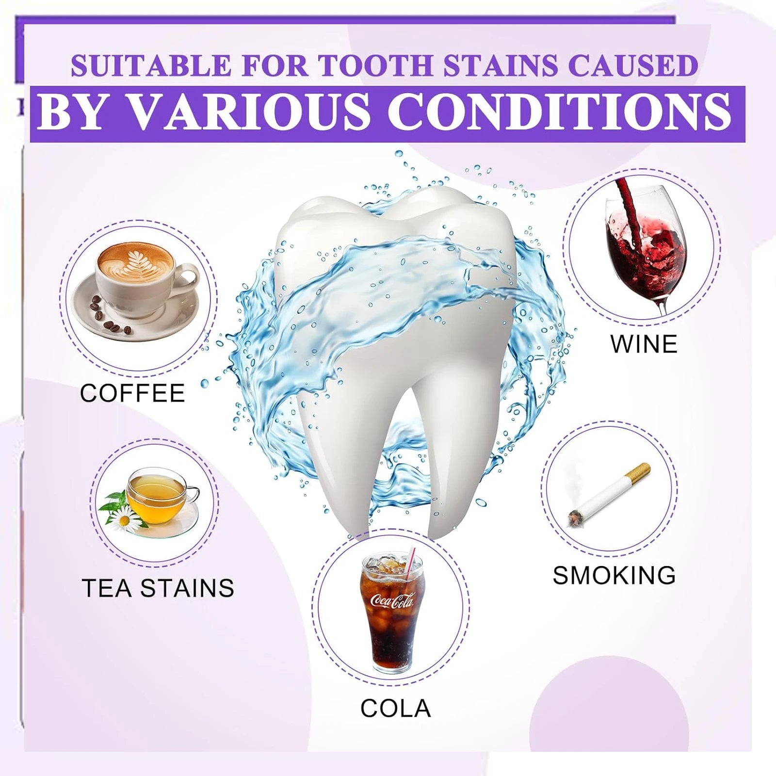 50ml of Purple Toothpaste, Suitable for Both Men and Women, Eliminates the Fear of Tooth Stains or Bad Breath, Confidently Show Off Your White Teeth, Enjoy Fresh Breath during Intimate Moments, Refreshing for Summer Qme