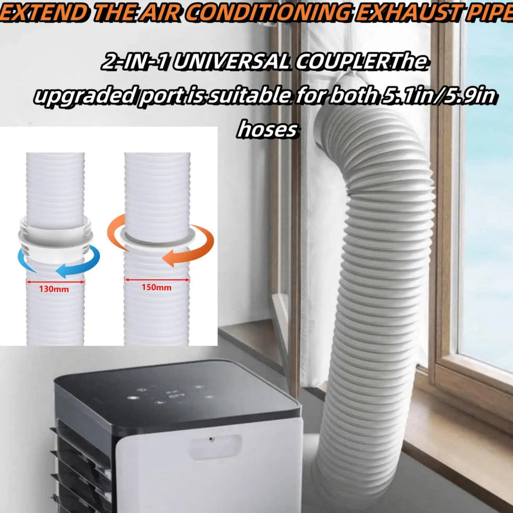 Air Conditioner Hose Adapter Portable AC Coupler Universal Hose Reducer Split Vent Conditioning Drain Screen Exhaust Connector Qme