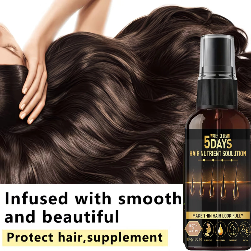Biotin & Caffeine Hair Care Oil - Rosemary, Turmeric Infused, 5 Days Hair Nutrient Solution for Thicker Hair Qme