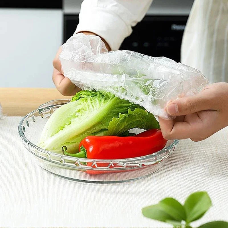 20/50/100Pcs Disposable Fresh-keeping Cover Plastic Elastic Kitchen Vegetable Food Stretch Leftovers Storage Bag Bowl Cup Covers Qme
