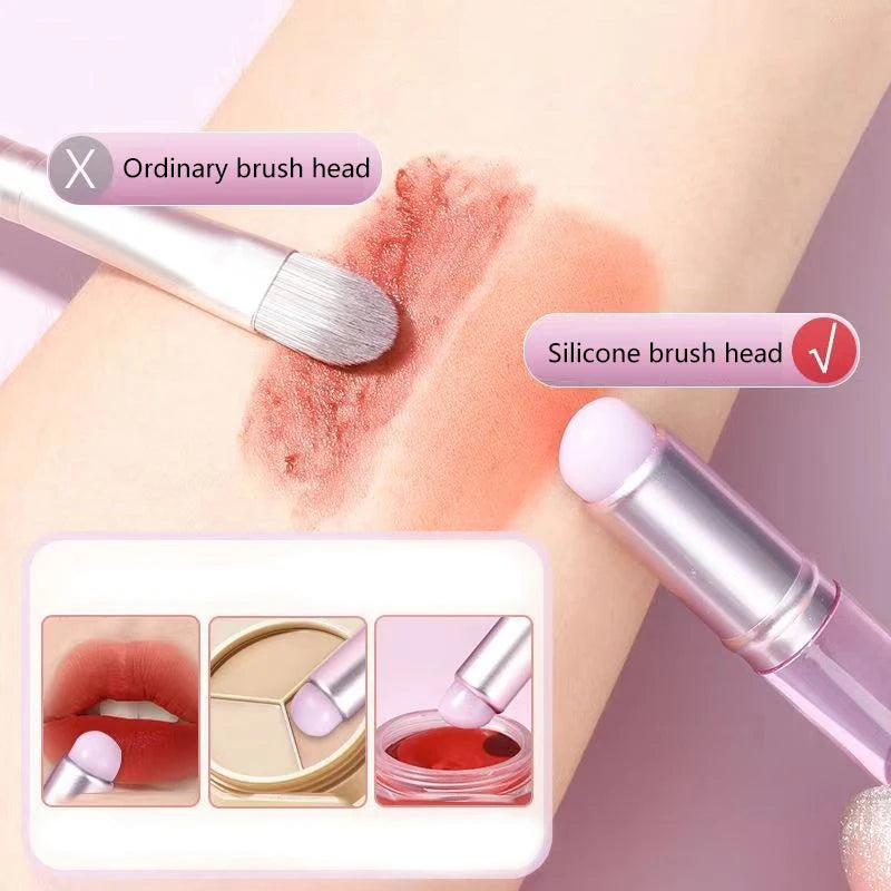 Soft Silicone Lip Brush Portable Angled Concealer Makeup Tool Round Qme