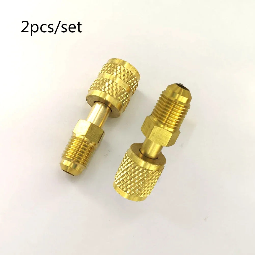 2PCS Vacuum Pump Brass Adapter R410a Adapter 5/16 SAE F Quick Couplers To 1/4 SAE For Air Conditioning Adapter Quick Coupling Qme