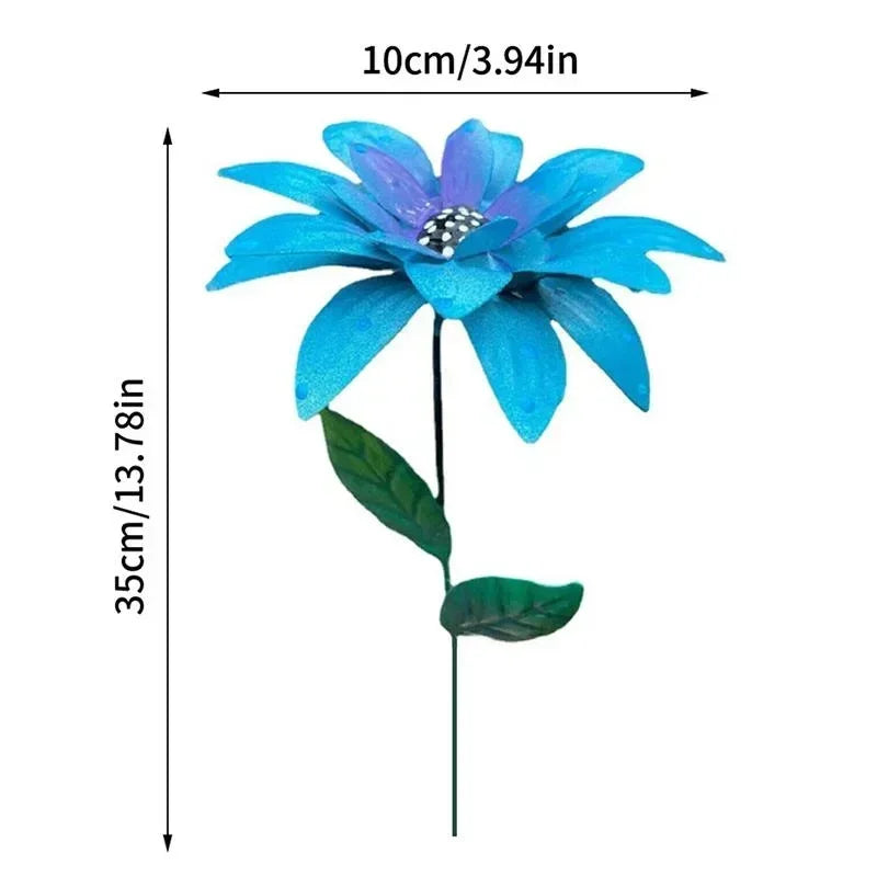 8 Colors Metal Flowers Garden Stakes Patio Stick Indoor Outdoor Crafts Rustproof Metal Iron Yard Art Lawn Decoration Instock Qme
