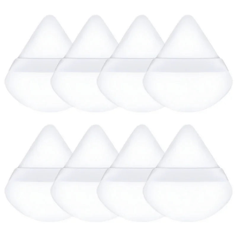 Velvet Cosmetic Foundation Puff Soft Triangle Makeup Puffs Women Face Beauty Sponge Blender Washable Makeup Powder Accessories Qme 8PCS White