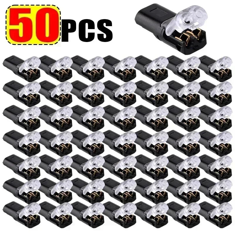 Waterproof Plug Wire Connector 2 Pin Way Cable Plug Car Electric Wire Snap Connectors Strip Terminal Connection Wholesale Qme 50pcs 2P Line Connector