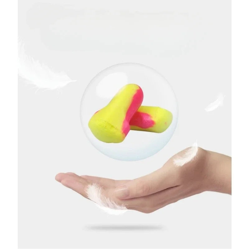 Soft Foam Disposable Earplugs, 10 Pairs, Snore - Proof Sleep Ear Protector, No Cords Qme