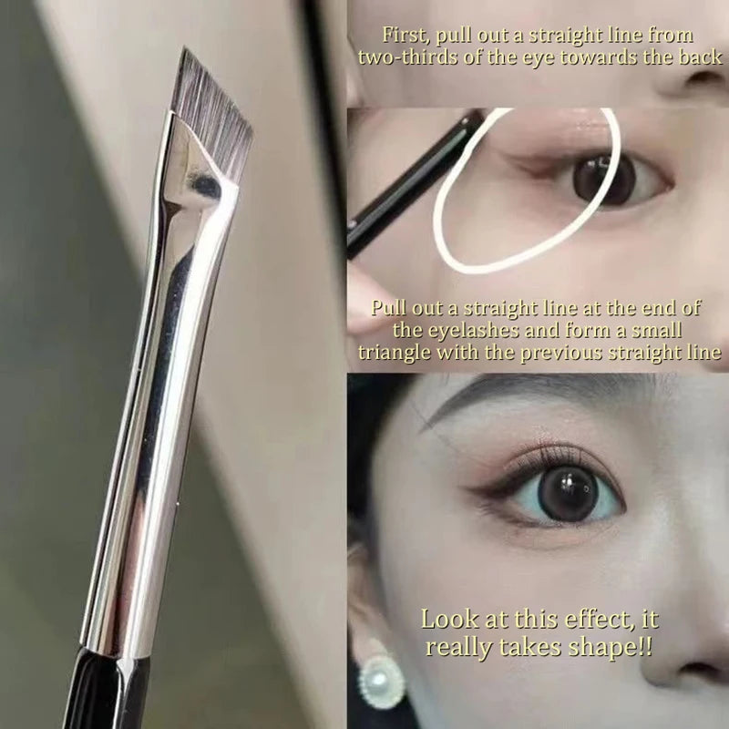 Professional Thin Angled Liner Eye Brush Brow Contour Makeup Brushes Qme