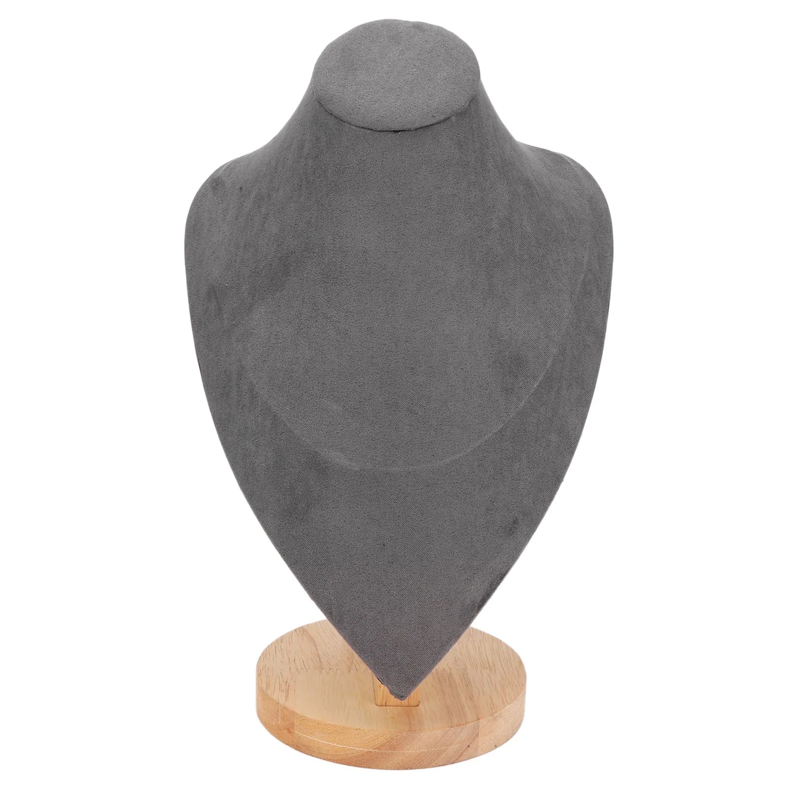 Necklace Display Holder Multipurpose Elegant Wood Jewelry Bust Stand for Home Jewelry Store Trade Show Qme grey