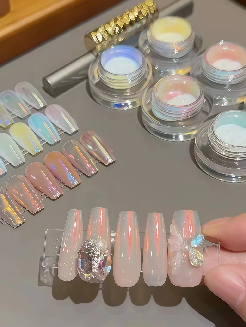 Moonlight Aurora Nail Powder Mirror Effect Fairy Dust Polarized Art Qme