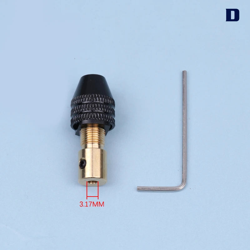 Universal Small Electronic Drill Bit Collet Mini Chuck Tool Set Fixture Clamp Micro Electric Drill Chuck 0.3-3.4mm Qme D
