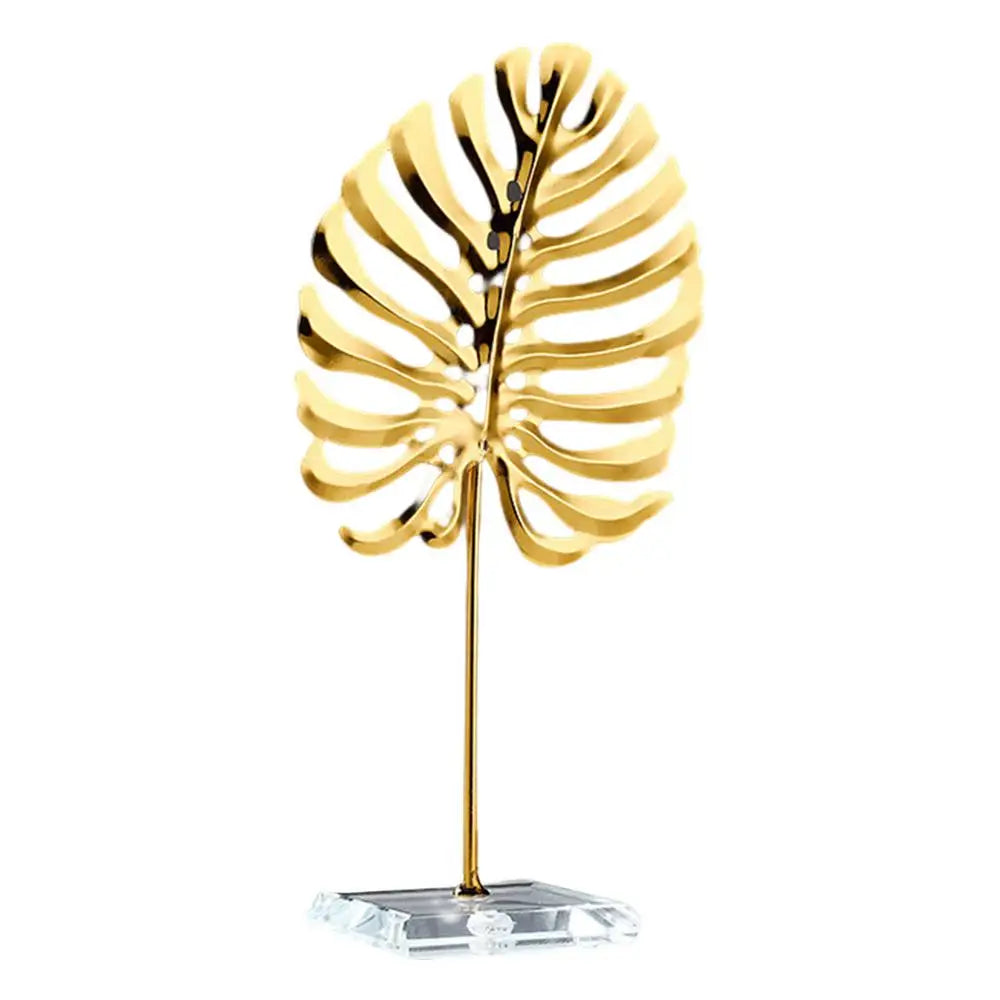 Metal Leaf Decor 8 26inches Iron Statue Base Household Table Qme Yellow China Mainland