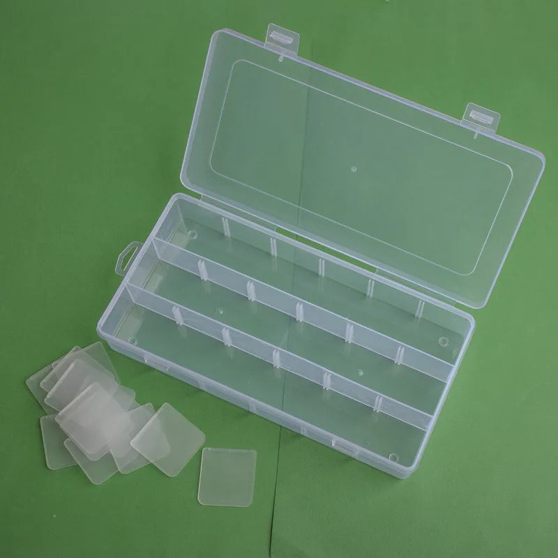 18 Grid Detachable Jewelry Earrings Stationery Storage Desk Dustproof Transparent Plastic Nail Accessory Sorting Storage Boxes Qme A