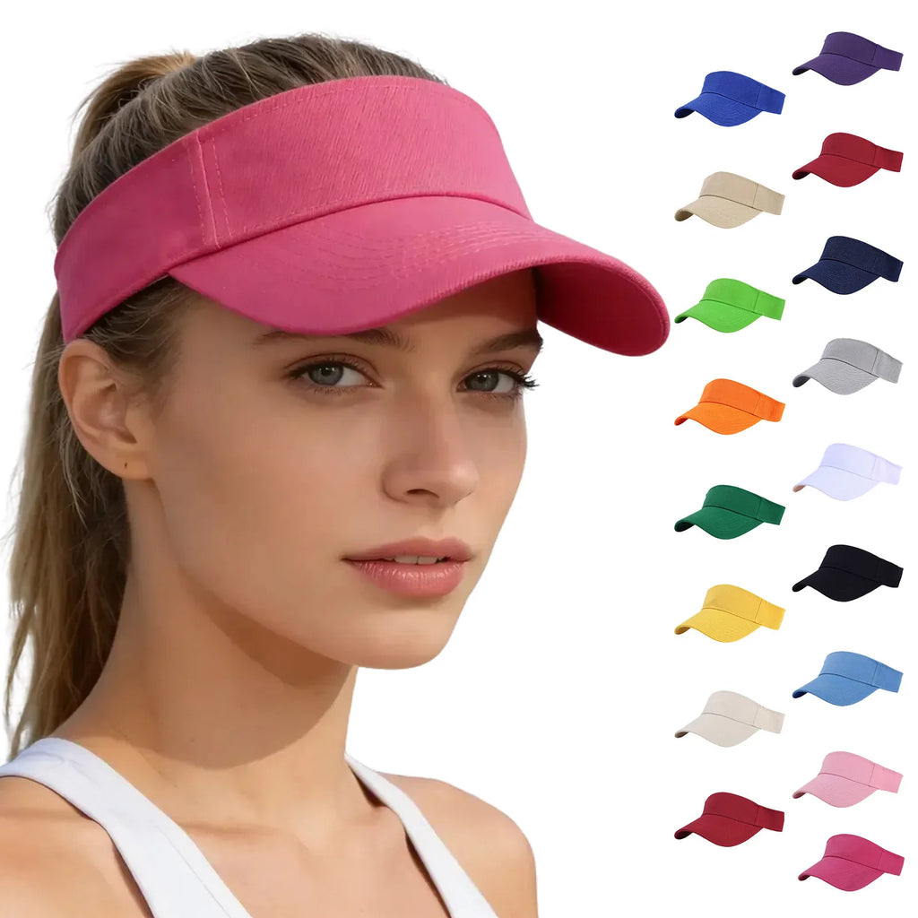 Men and Women Empty Top Sports Hat Running Hiking Sun Protection Cap Solid Color Fashion Casual Outdoor Hiking Sun Shaded Cap Qme