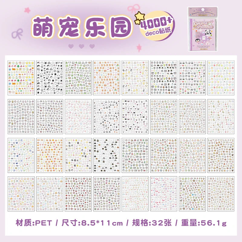 32 sheets Cute Cartoon Handbook Sticker Book Student DIY Diary Decorative Scrapbooking Journals Back School Stationery Supplies Qme B2