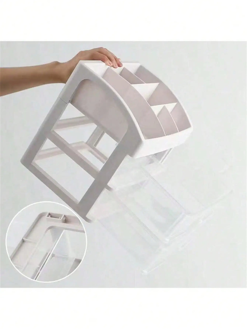 Multifunctional Transparent Plastic Desktop Storage Box Dust-proof Qme