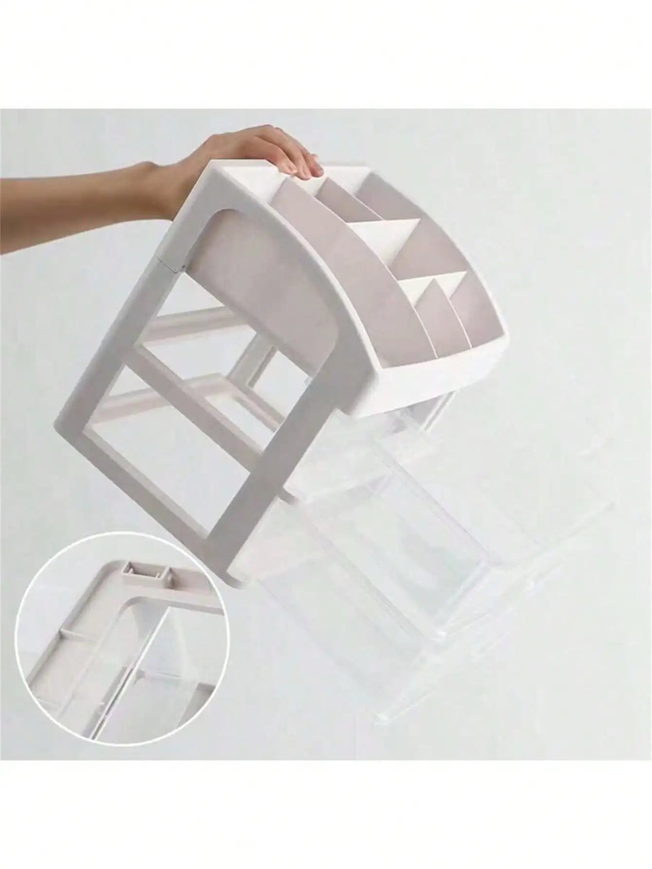 Multifunctional Transparent Plastic Desktop Storage Box Dust-proof Qme
