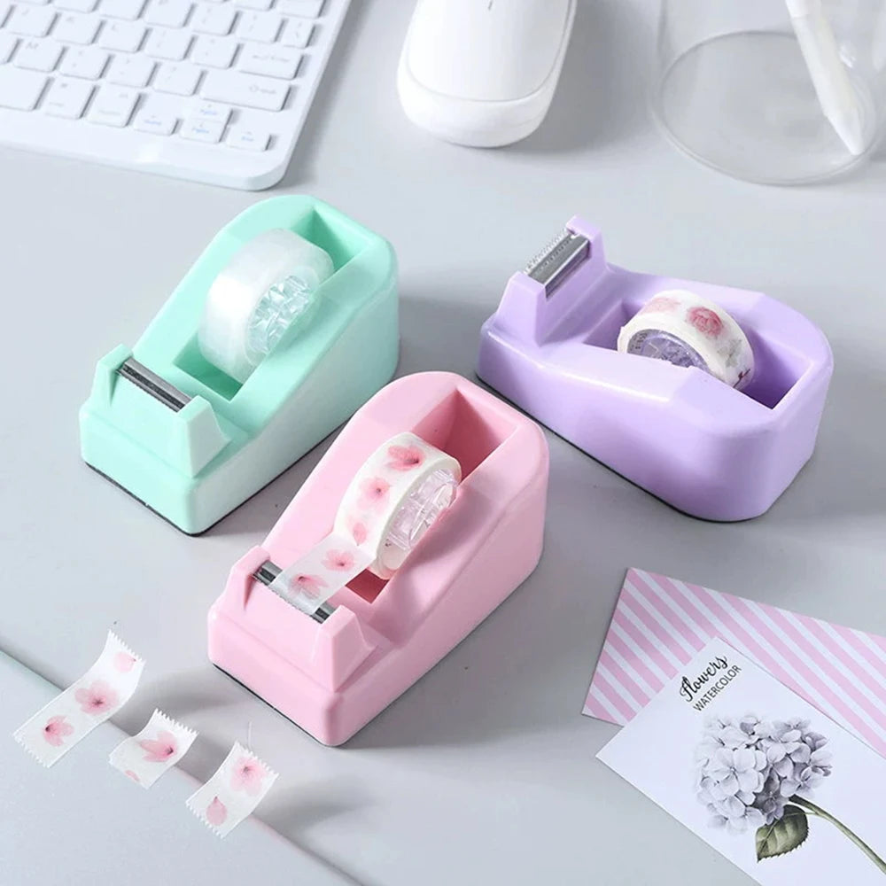 Tape Dispenser Stationery Adhesive Tape Cutter Sealing Tape Table Base Dispenser Office Supplies Packaging Tapes Dispenser Qme