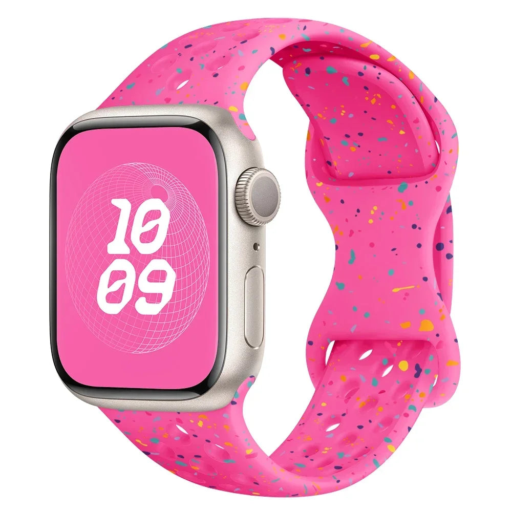 Silicone Strap for Apple Watch Band Ultra 2 49mm 38mm 42mm Sport Bracelet iWatch Series 9 8 7 41mm 45 mm 7 6 SE 5 4 3 44mm 40mm Qme
