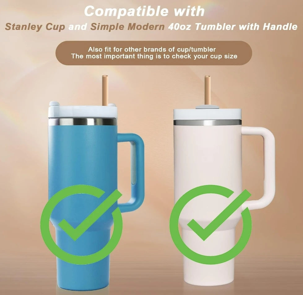 Reusable Straws Cleaning Brush Replacement Silicone Stanley Quencher Qme