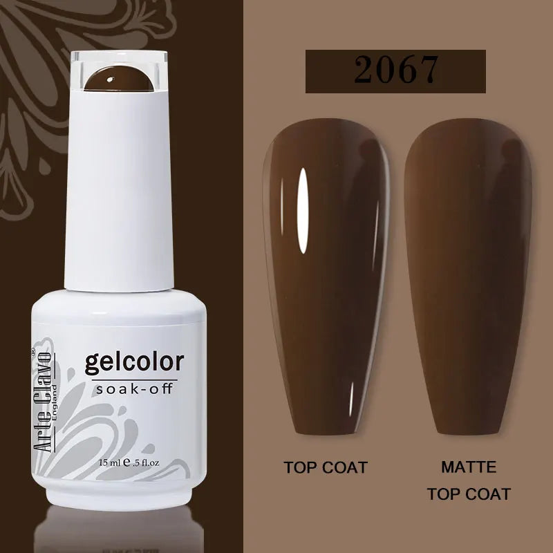 Arte Clavo15ml Gel Nail Polish Burgundy Red Brown Chocolate Art Soak Qme