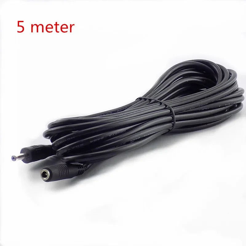 DC Extension Cable 1M 1.5M 3M 5M 3.5mm x 1.35mm Female to Male Plug for 5V 2A Power Adapter Cord Home CCTV Camera LED Strip Qme 5meter