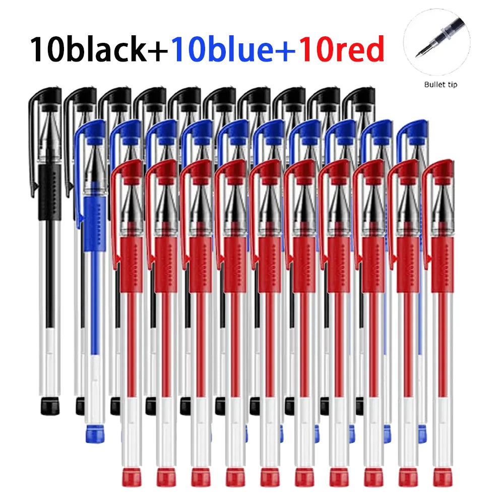 20-100Pcs Minimalist Gel Rollerball Pens Multi-purpose Smooth Writing Gel Pens Office Student Daily School Stationery Supplies Qme 10black 10blue 10red