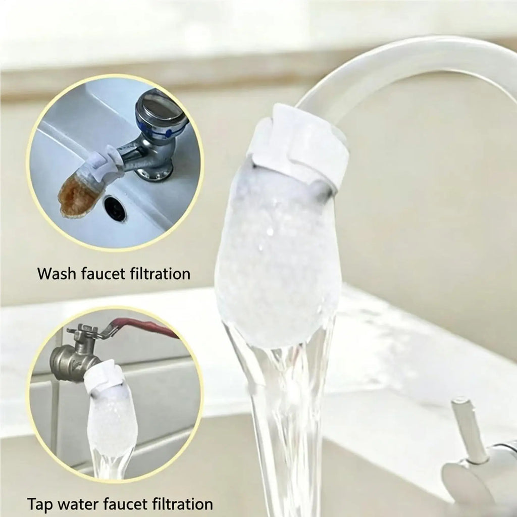 Faucet Filter Cotton Bag 20 Pieces Universal Splash-proof Replacements Kitchen Sink Faucet Filter Bag for Home RV Commercial Qme