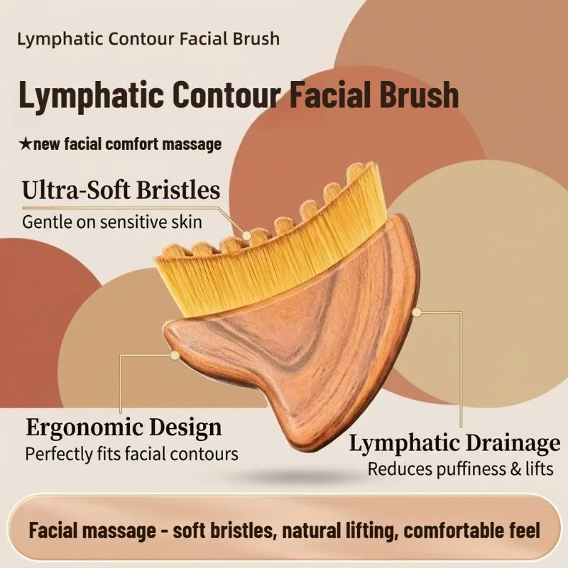 Portable Lymphatic Contour Face Brush Facial Sculpting Drainage Tools Qme