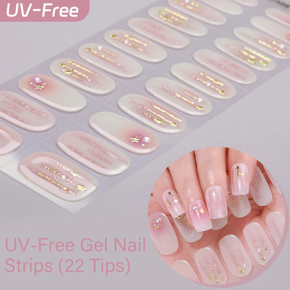 22Tips Sparkling Leopard Pattern Full Cover Nail Stickers French