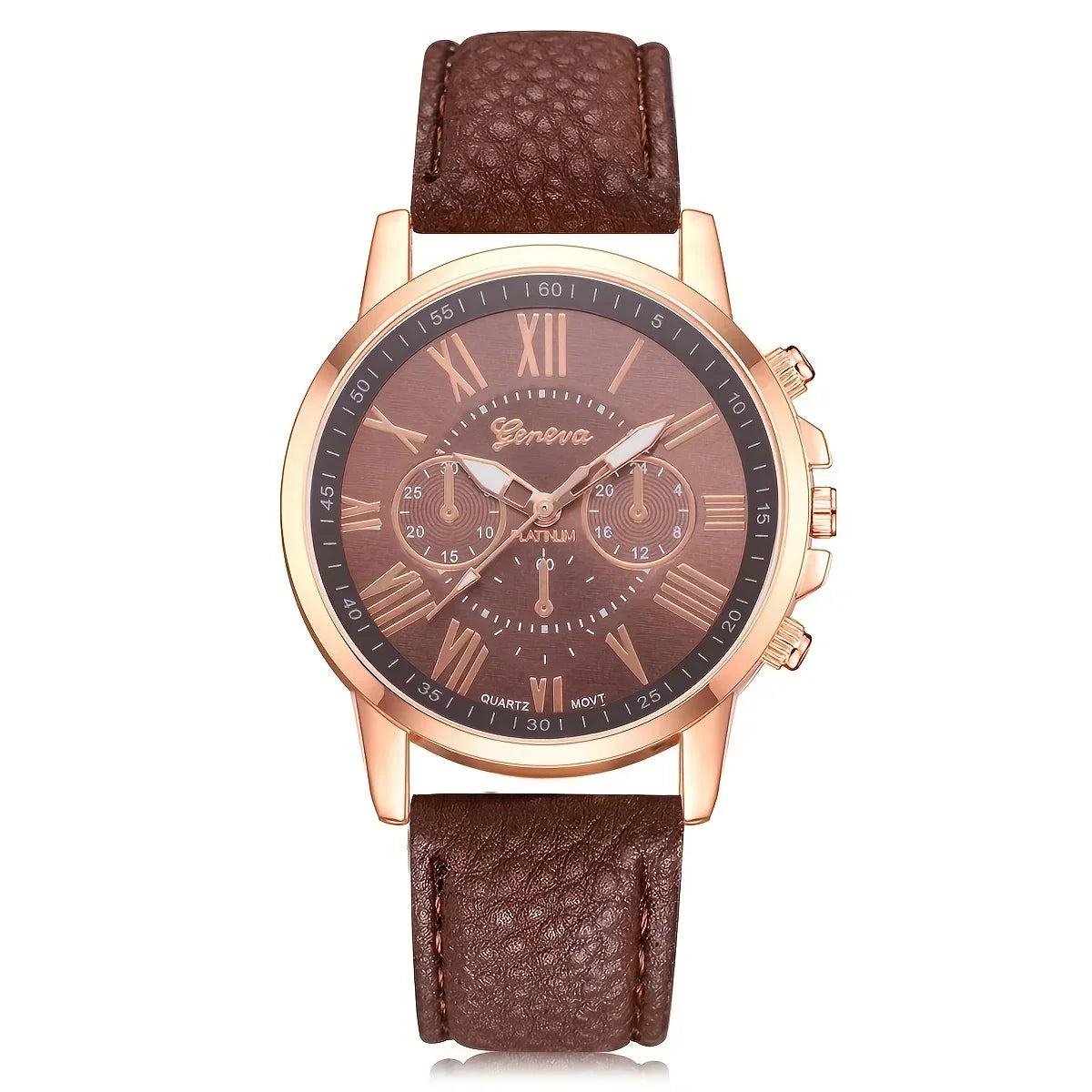 Elegant Women's Quartz Watch with Roman Numerals and Pointer Qme