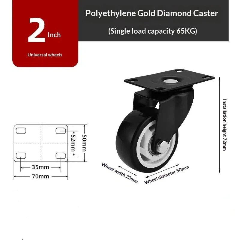Furniture Casters Wheels PP Fixed Swivel Caster Roller Wheel For Heavy Duty Platform Trolley Chair Household Accessory Qme A5
