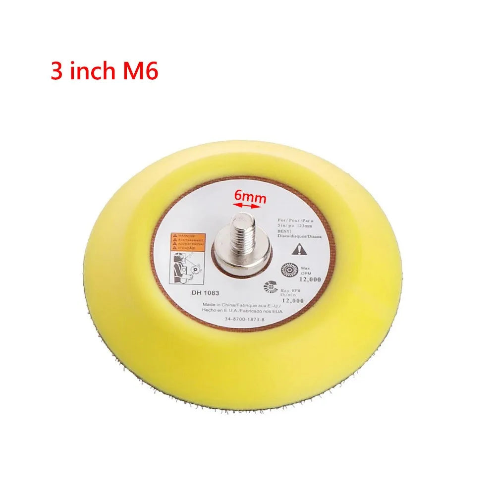 1pcs Polishing Sanding Disc Backing Pad M6/M8 For Pneumatic Sander 2/3/5 Inch For Artificial Stone Power Tool Part Qme 3 inch(M6)