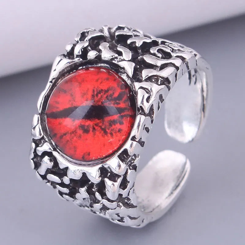 Fashion Creative Evil Dragon Eye Rings For Personality Male Punk Colors Ring Jewelry Men's Bar Night Club Accessories Gifts Qme hong resizable