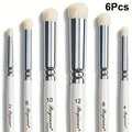 Painting Brush Nylon Miniature Brushes Professional Dry Paint Qme 6Pcs White
