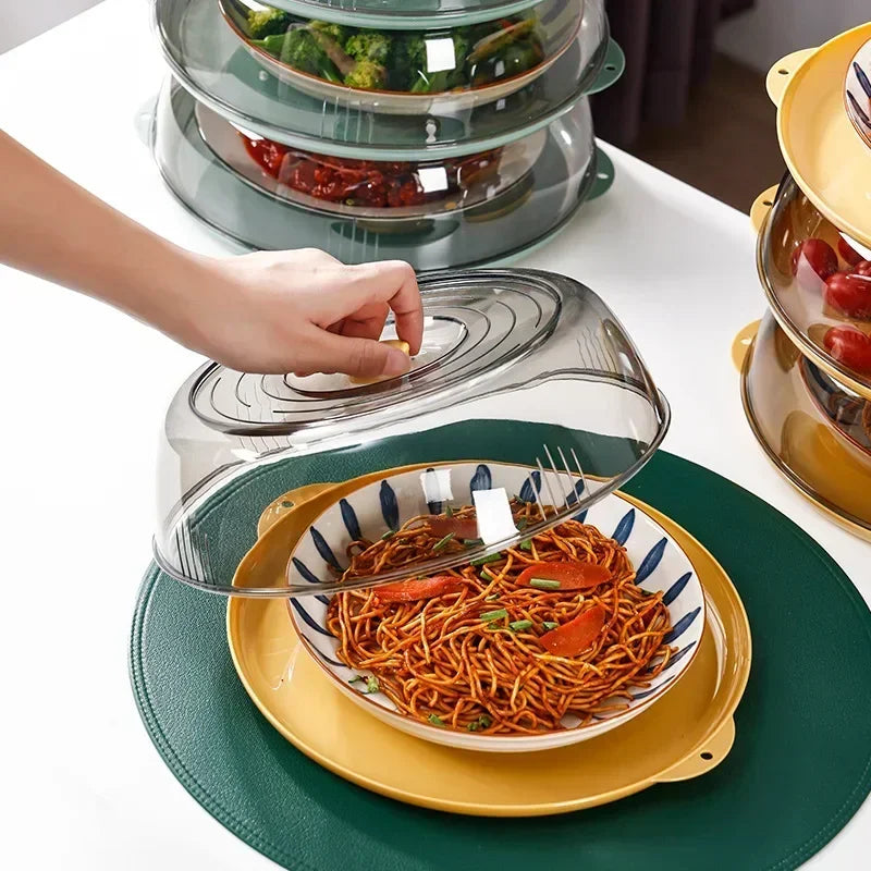 Kitchen Food Cover Insulated Vegetable Cover Multi-layer Transparent Dust-Proof Insect Food Insulation Cover Household Gadgets Qme