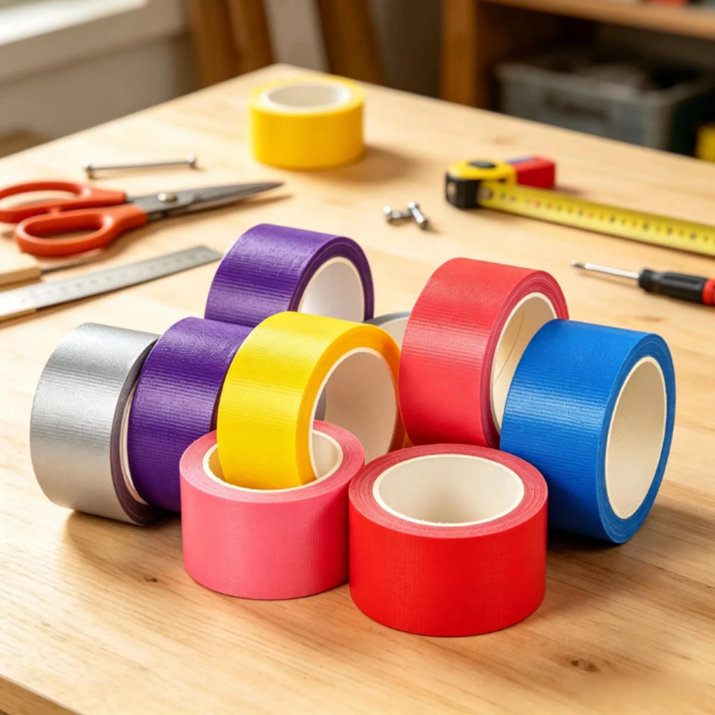 6 Pack Duct Tape Waterproof Adhesive Cloth Tape Multi Color Fabric Tape for DIY Craft Packaging Pipe Repair Household Fixing Qme