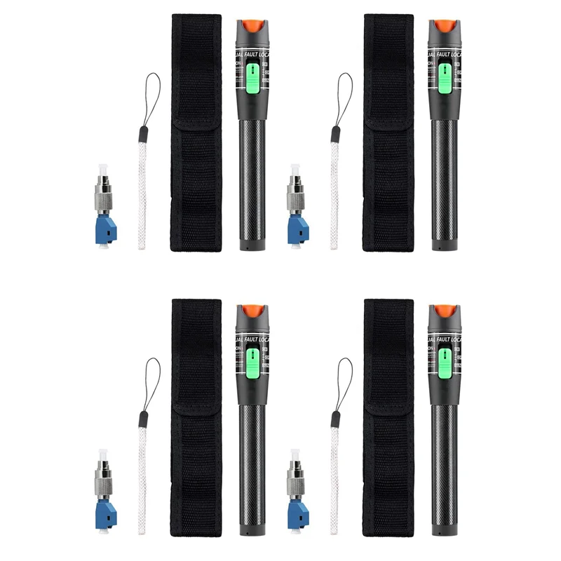 A02F-4X Visual Fault Locator, 30MW Optic Fiber Cable Tester With FC Male To LC Female Adapter, 30KM Red Light Source Meter Qme Black NONE