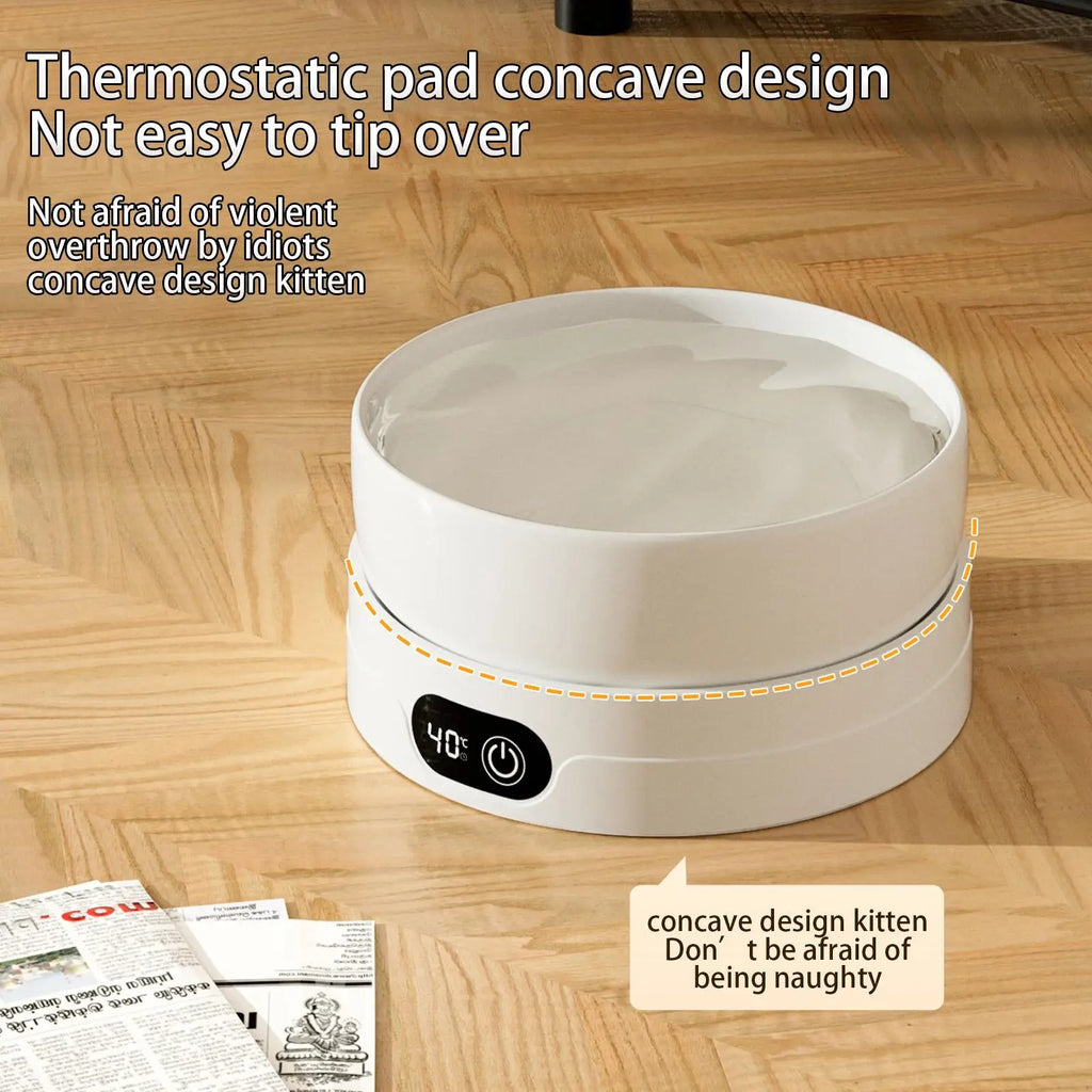 Heated Water Bowl for Dogs 4 Temperature Settings Pet Drinking Plate Thermal Heated Water Bowl for Chickens Ducks Birds Animals Qme