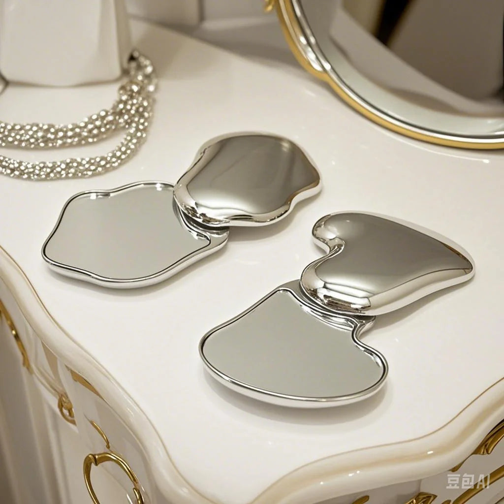 Heart Shape Makeup Mirror Girl Cute Small Portable Student Rotating Qme