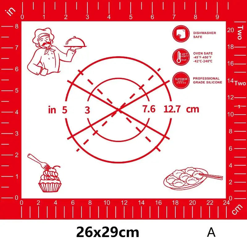 Silicone Baking Mat Kneading Pad Dough Pizza Cake Maker Kitchen Qme A