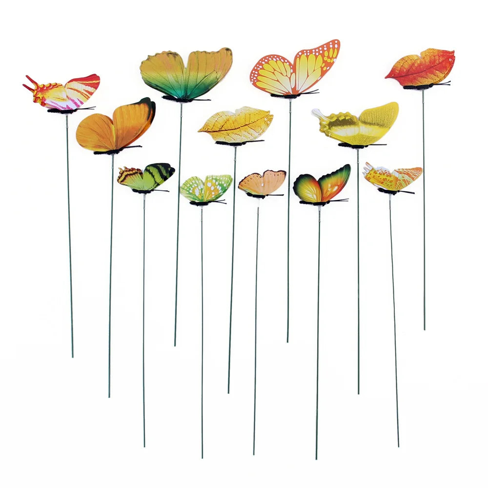 Colorful Butterflies Garden Stake Yard Planter Butterfly Stakes Qme Yellow