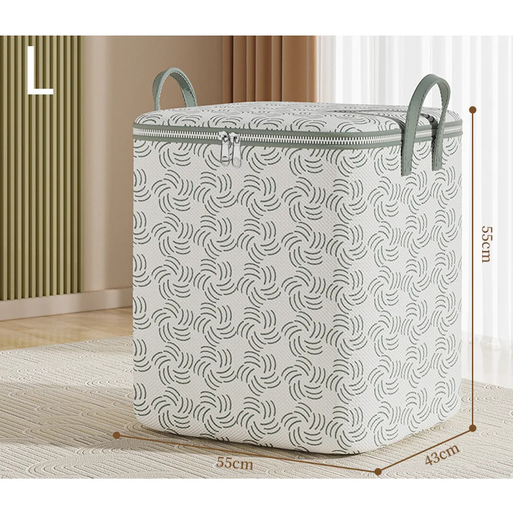 Large Capacity Quilt Storage Bag for Home Moving Clothes & Comforter Packing Sack for Student Dorm Travel Luggage Box Qme Grey L