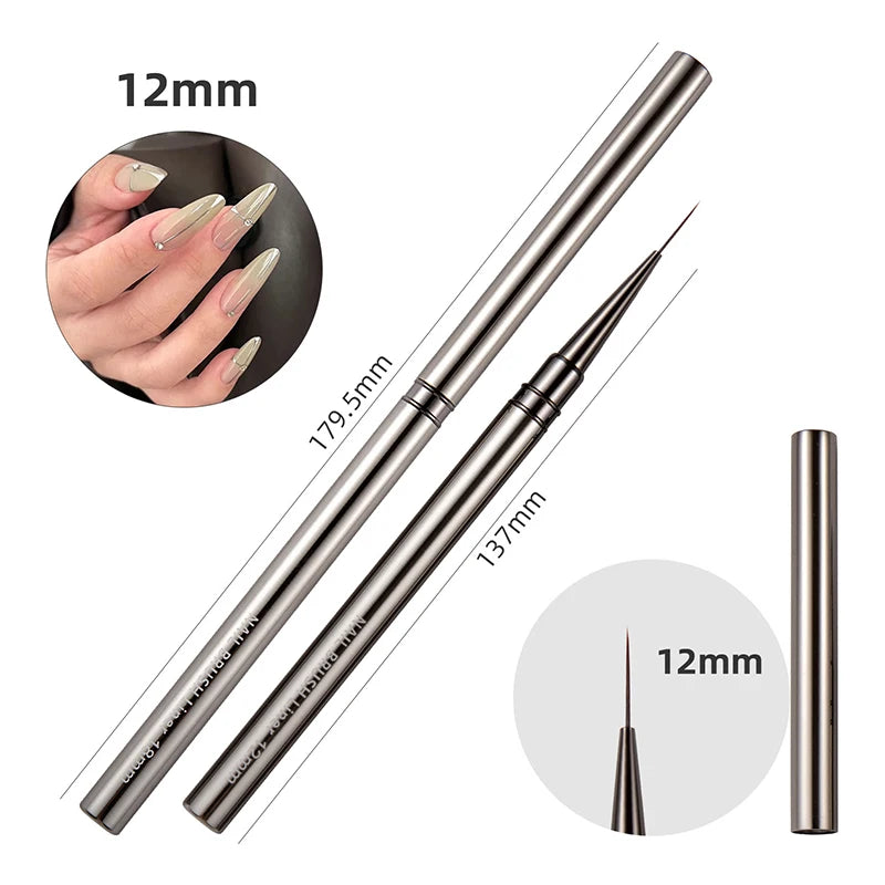 Nail Art Liner Brushes Gel Brush Polish Painting Drawing Pen Qme 12MM
