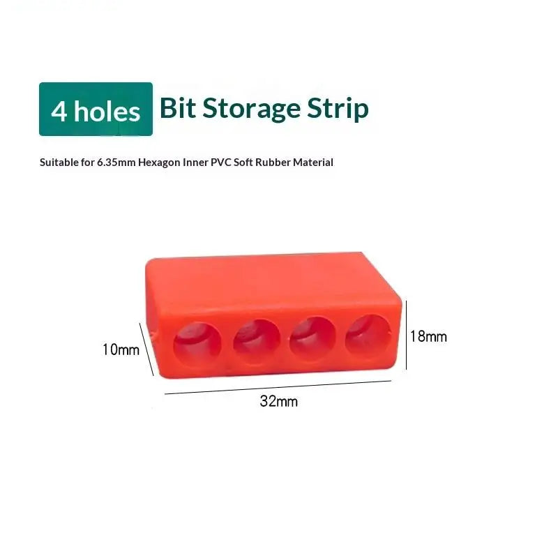 4-32 Hole 1/4 Holder Screwdriver Storage Box Hex Shank Screwdriver Plastic Screwdriver Storage Screwdriver Bit Holder Qme A1