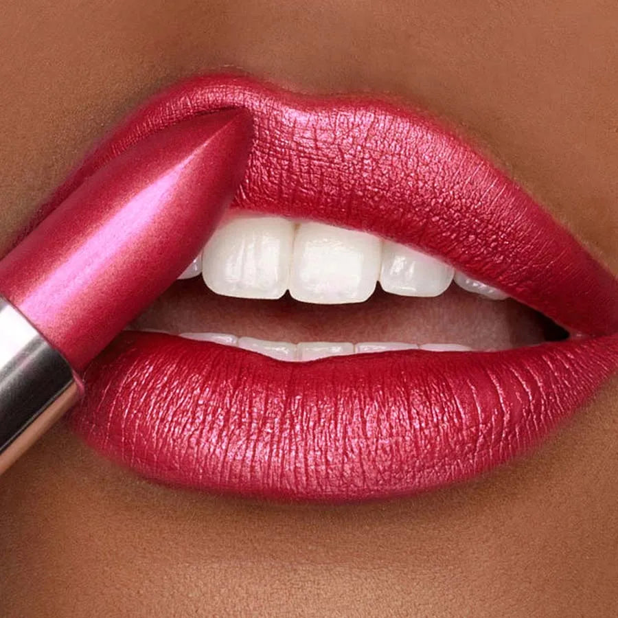 Red Metallic Lipstick Longlasting Glitter Lip Glaze Waterproof Lips Qme
